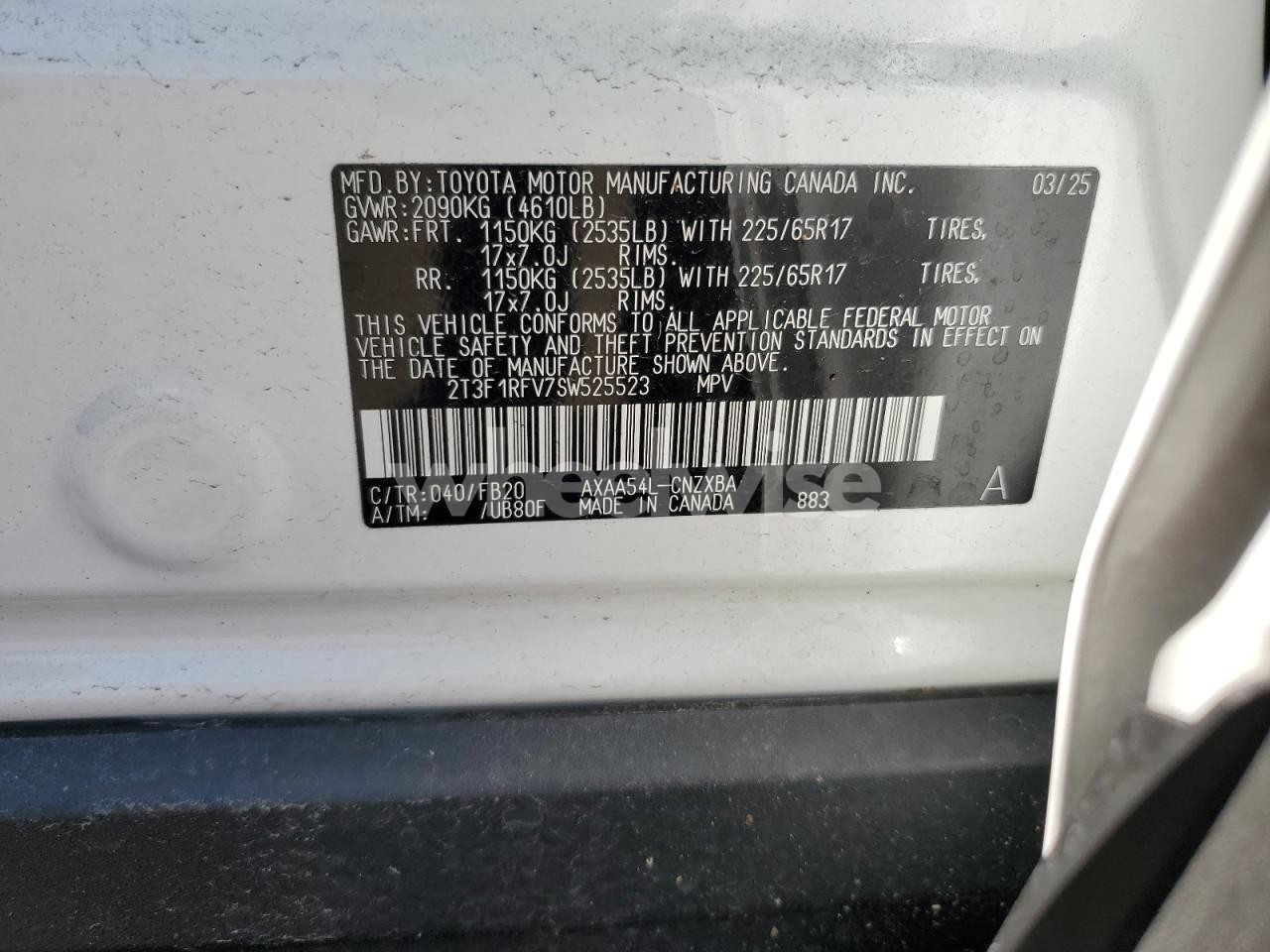 Photo 13 of 2025 TOYOTA RAV4 LE (VIN 2T3F1RFV7SW525523)