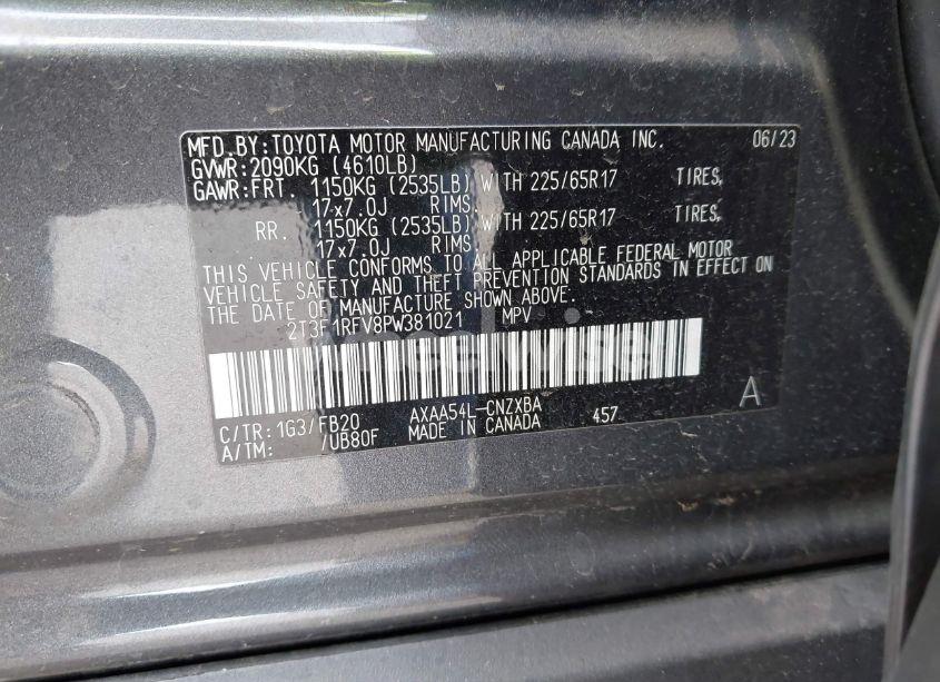 Photo 9 of 2023 Toyota Rav4 LE (VIN 2T3F1RFV8PW381021)