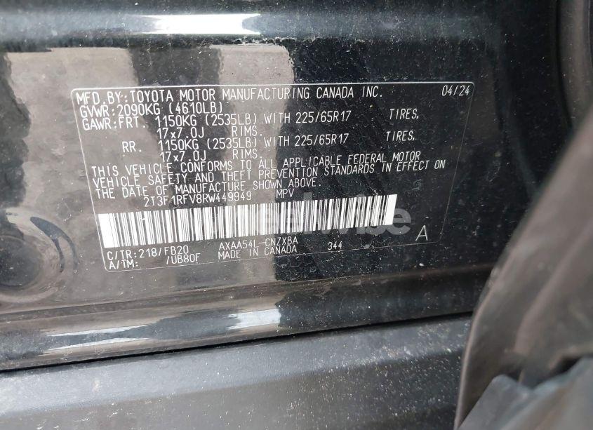 Photo 9 of 2024 Toyota Rav4 LE (VIN 2T3F1RFV8RW449949)