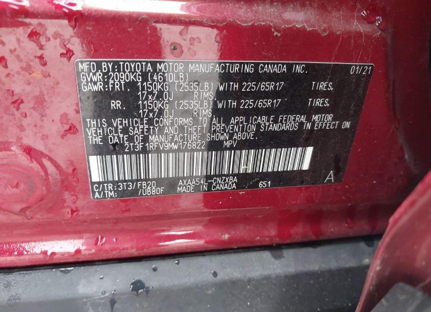 Photo 9 of 2021 Toyota Rav4 LE (VIN 2T3F1RFV9MW176822)