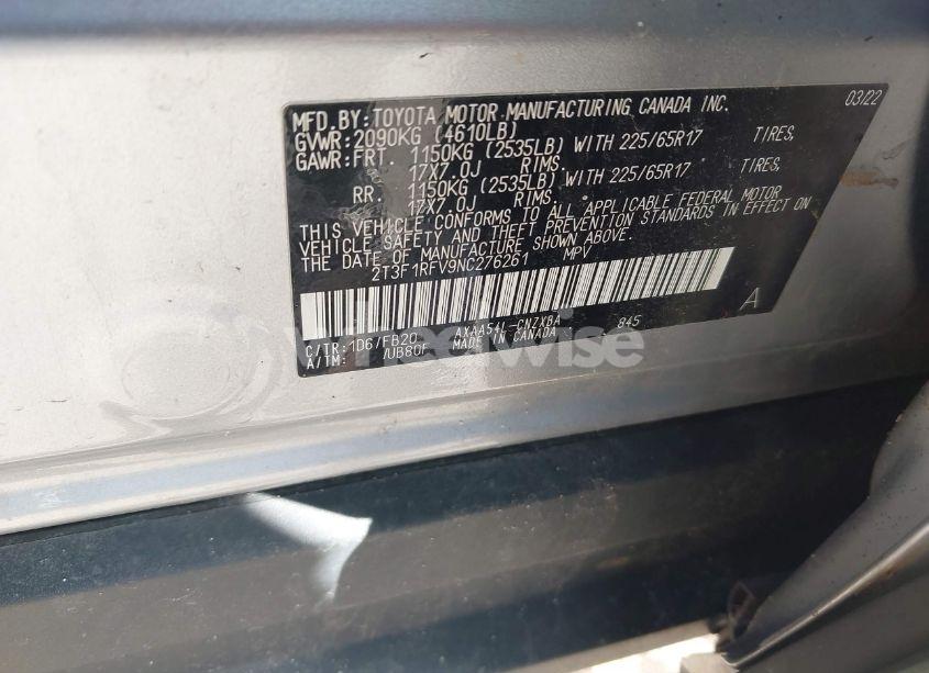 Photo 9 of 2022 Toyota Rav4 LE (VIN 2T3F1RFV9NC276261)