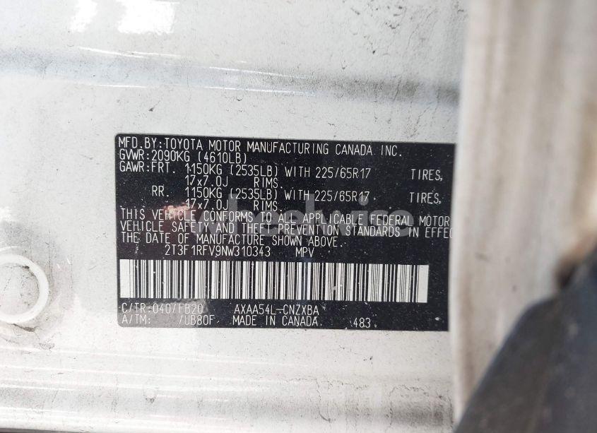 Photo 9 of 2022 Toyota Rav4 LE (VIN 2T3F1RFV9NW310343)