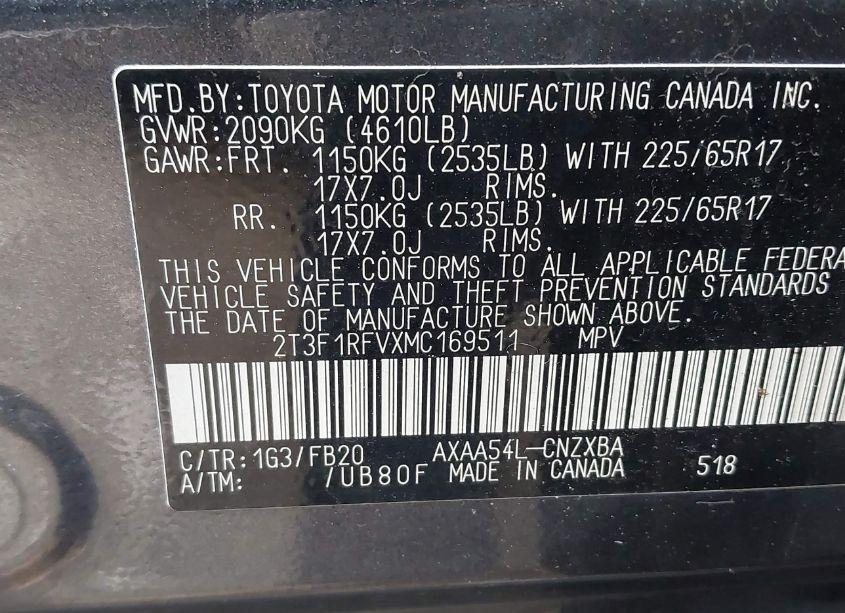 Photo 9 of 2021 Toyota Rav4 LE (VIN 2T3F1RFVXMC169511)