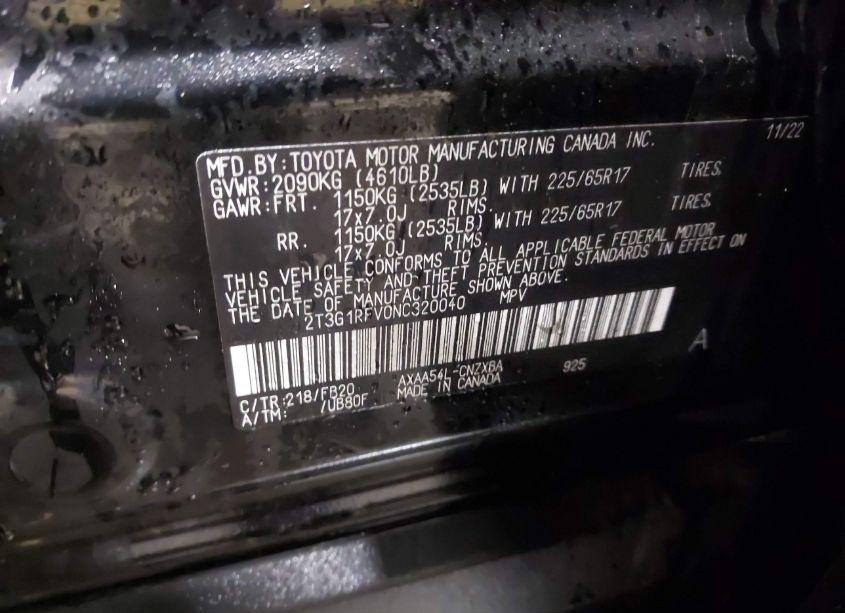 Photo 9 of 2022 Toyota Rav4 LE (VIN 2T3G1RFV0NC320040)