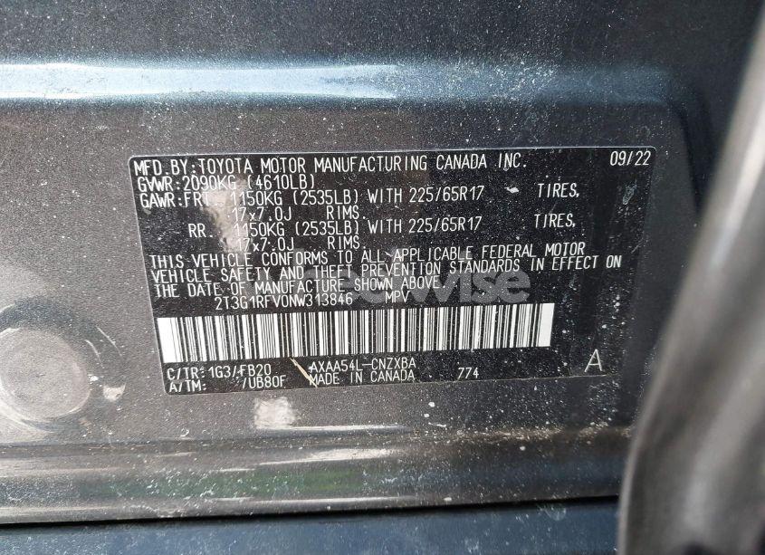Photo 9 of 2022 Toyota Rav4 LE (VIN 2T3G1RFV0NW313846)