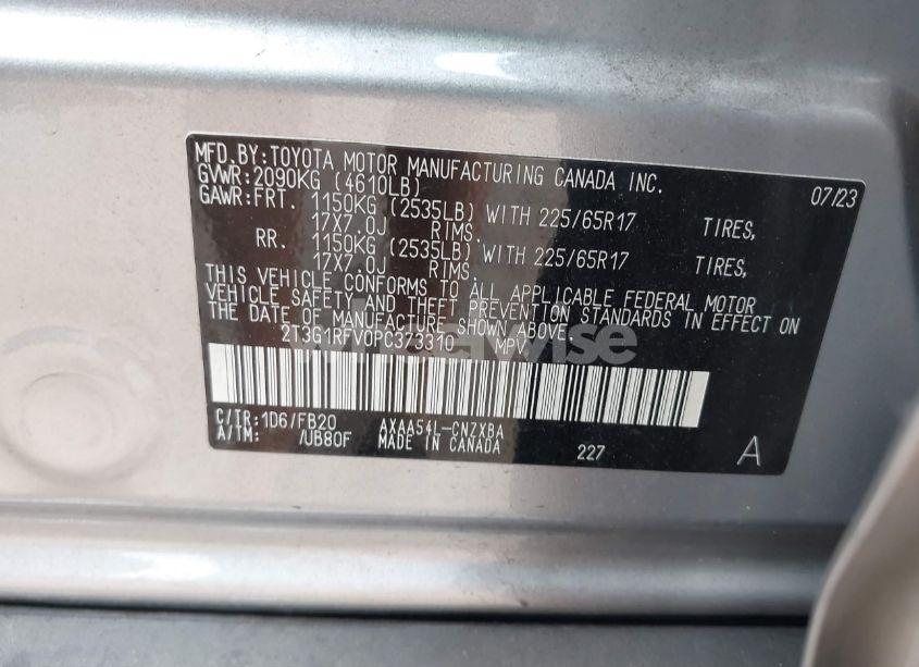 Photo 9 of 2023 Toyota Rav4 LE (VIN 2T3G1RFV0PC373310)