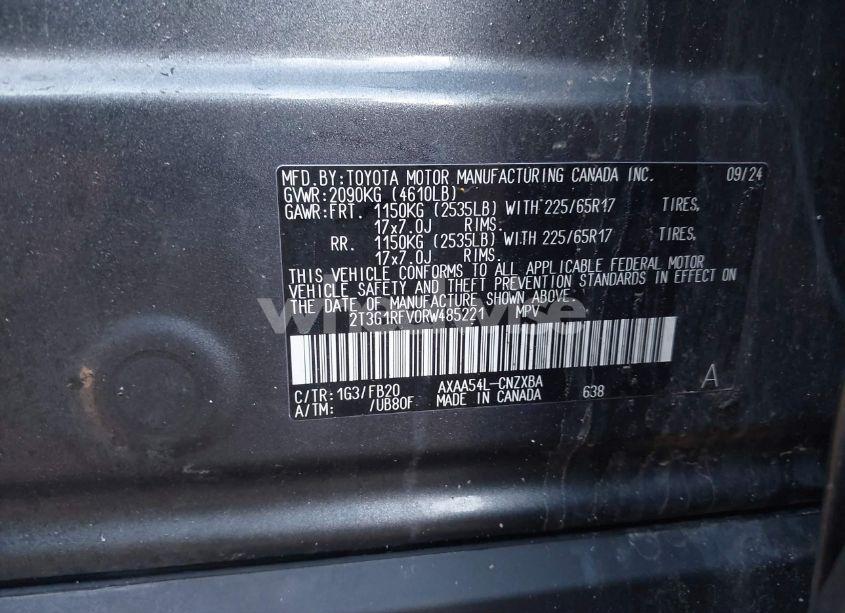 Photo 9 of 2024 Toyota Rav4 LE (VIN 2T3G1RFV0RW485221)