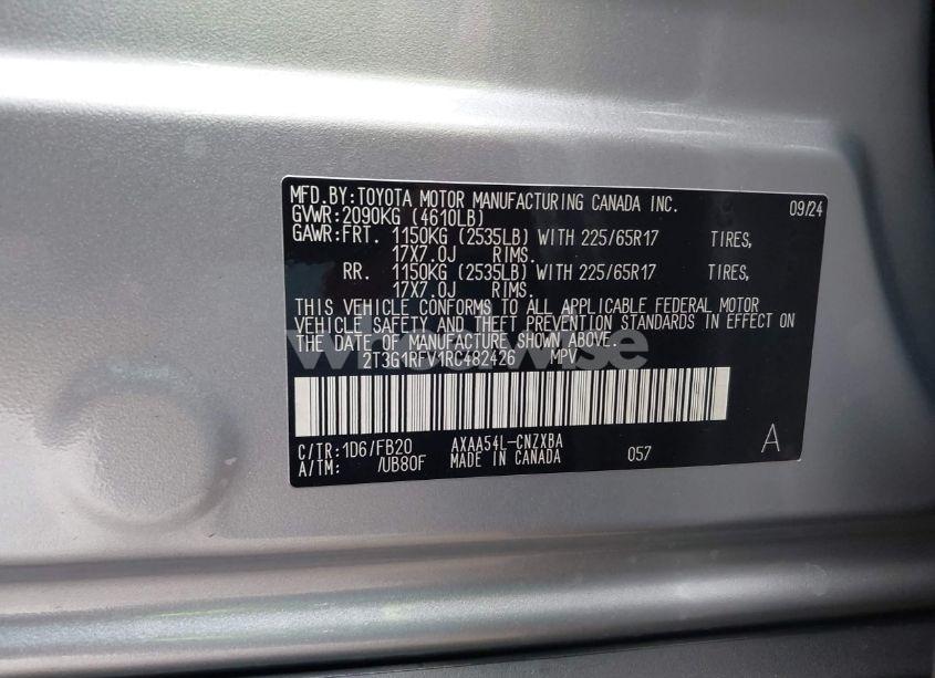 Photo 9 of 2024 Toyota Rav4 LE (VIN 2T3G1RFV1RC482426)