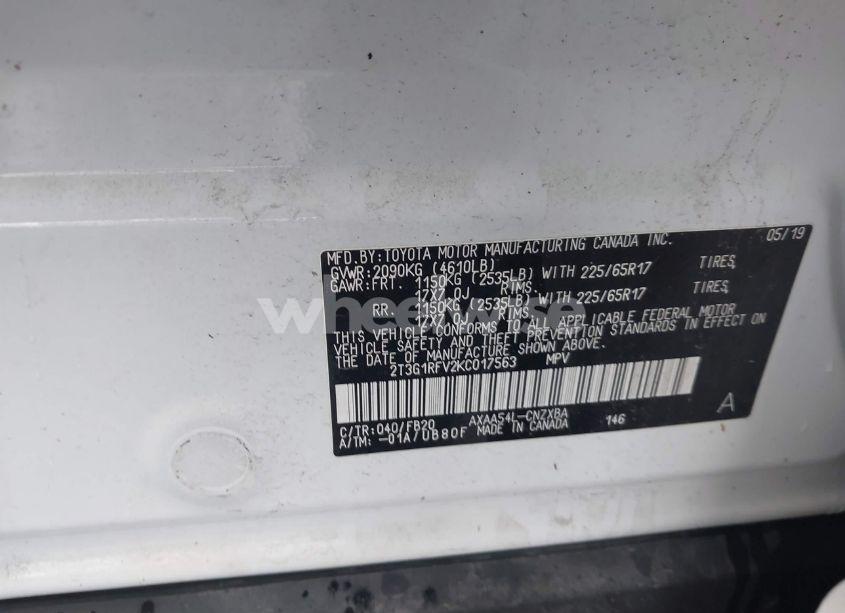 Photo 9 of 2019 Toyota Rav4 LE (VIN 2T3G1RFV2KC017563)