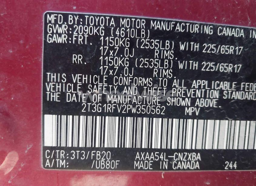 Photo 9 of 2023 Toyota Rav4 LE (VIN 2T3G1RFV2PW350562)