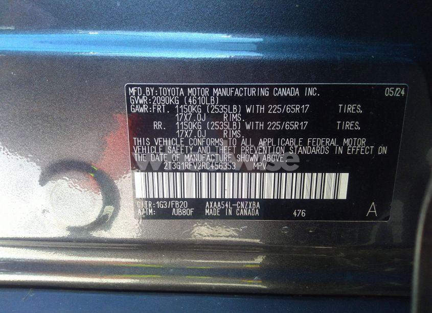 Photo 9 of 2024 Toyota Rav4 LE (VIN 2T3G1RFV2RC456353)