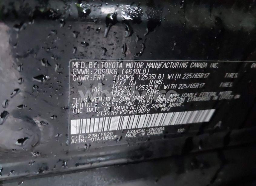 Photo 9 of 2019 Toyota Rav4 LE (VIN 2T3G1RFV5KW049079)