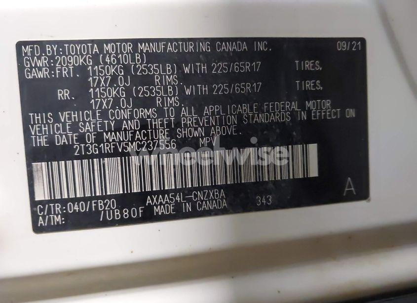 Photo 9 of 2021 Toyota Rav4 LE (VIN 2T3G1RFV5MC237556)