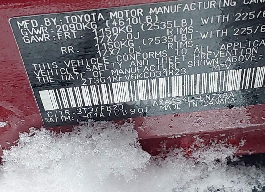 Photo 9 of 2019 Toyota Rav4 LE (VIN 2T3G1RFV6KC031823)