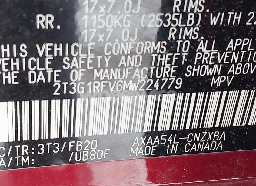 Photo 9 of 2021 Toyota Rav4 LE (VIN 2T3G1RFV6MW224779)