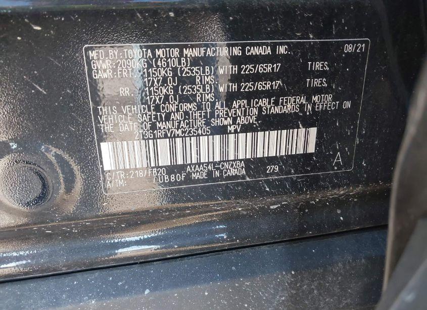 Photo 9 of 2021 Toyota Rav4 LE (VIN 2T3G1RFV7MC235405)