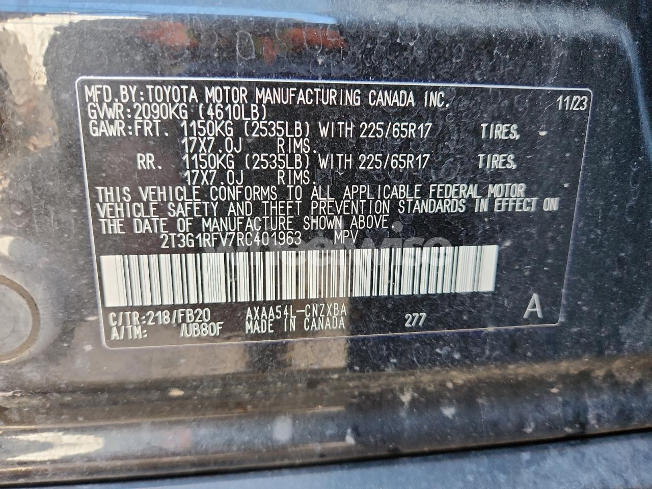 Photo 13 of 2024 TOYOTA RAV4 LE (VIN 2T3G1RFV7RC401963)