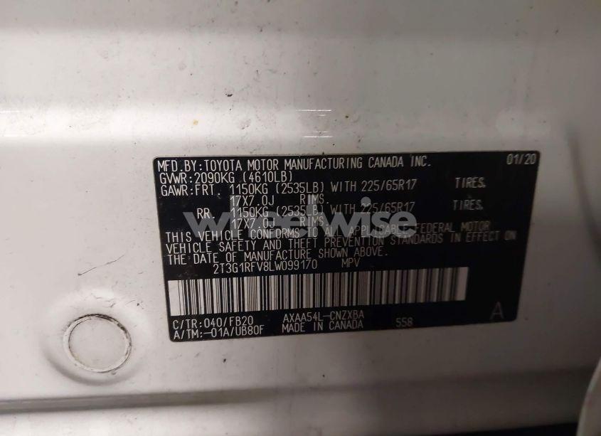 Photo 9 of 2020 Toyota Rav4 LE (VIN 2T3G1RFV8LW099170)