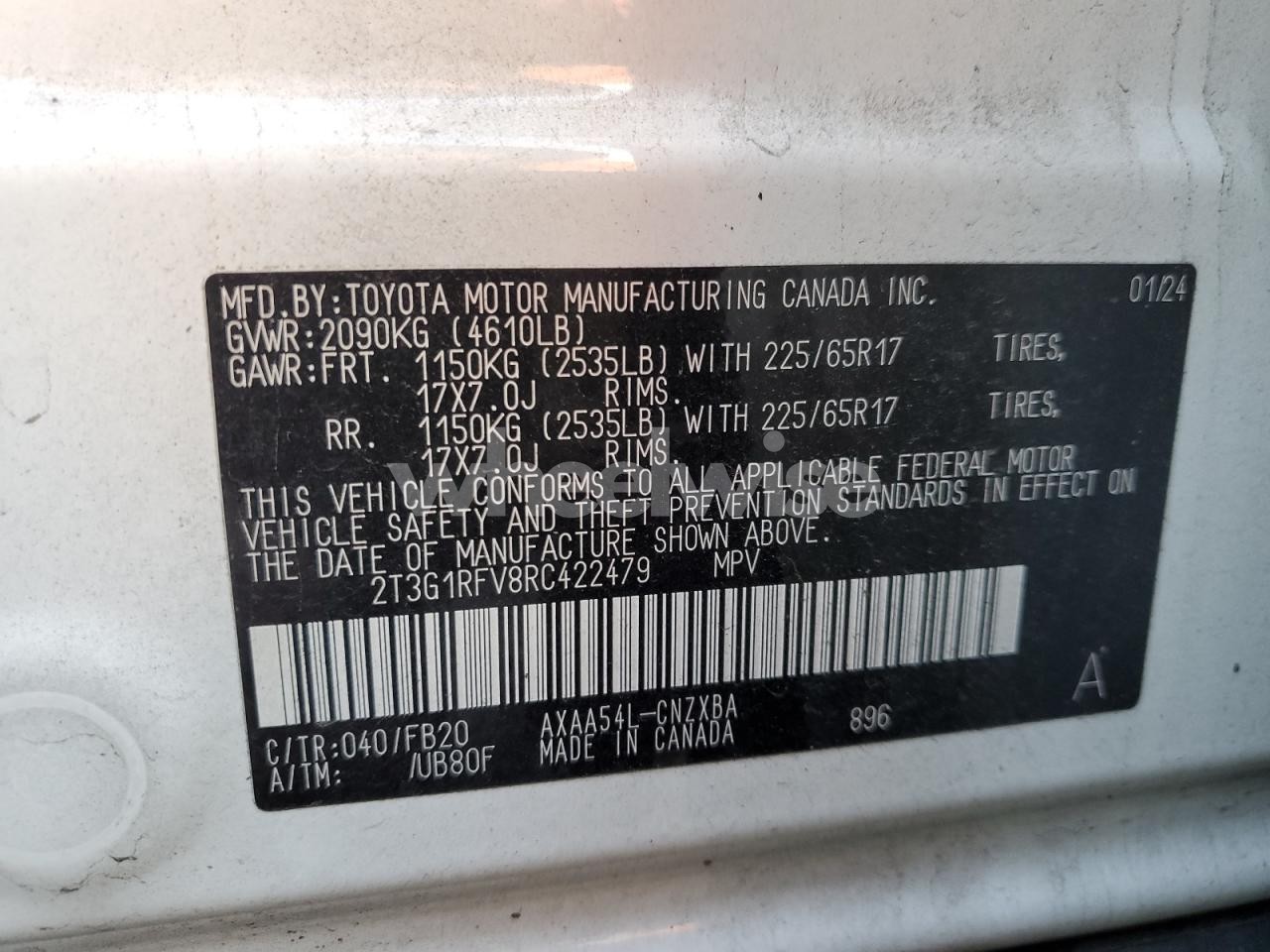 Photo 14 of 2024 TOYOTA RAV4 LE (VIN 2T3G1RFV8RC422479)