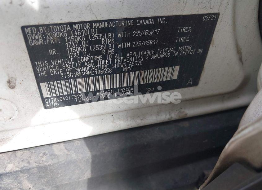 Photo 9 of 2021 Toyota Rav4 LE (VIN 2T3G1RFV9MC186658)