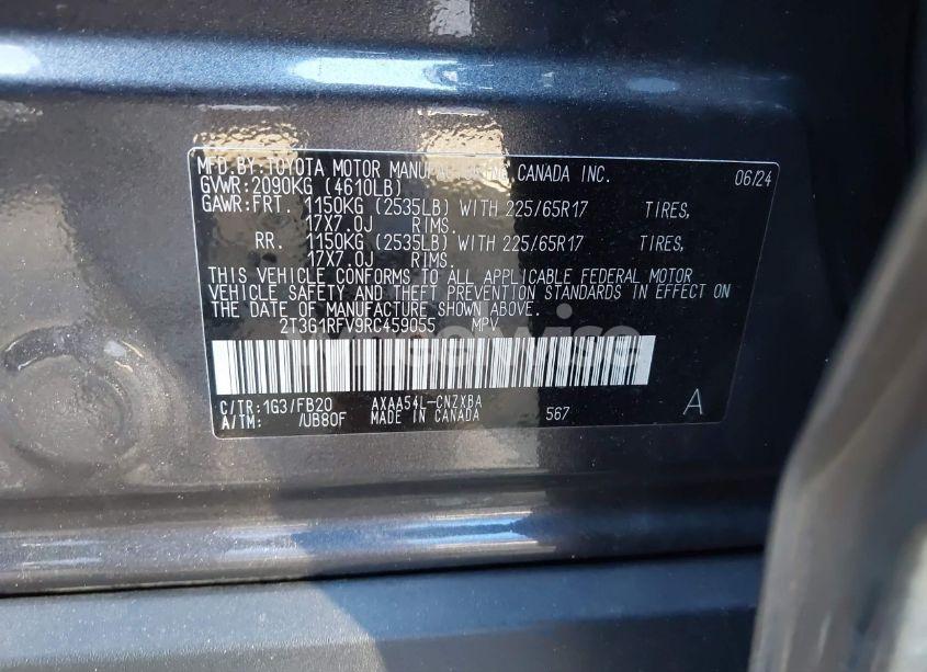 Photo 9 of 2024 Toyota Rav4 LE (VIN 2T3G1RFV9RC459055)