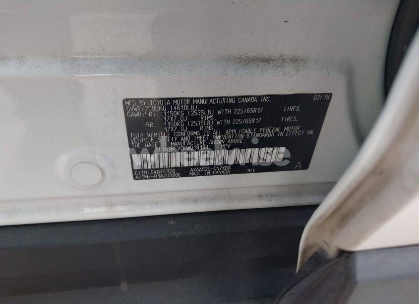 Photo 9 of 2019 Toyota Rav4 LE (VIN 2T3H1RFV0KW018181)