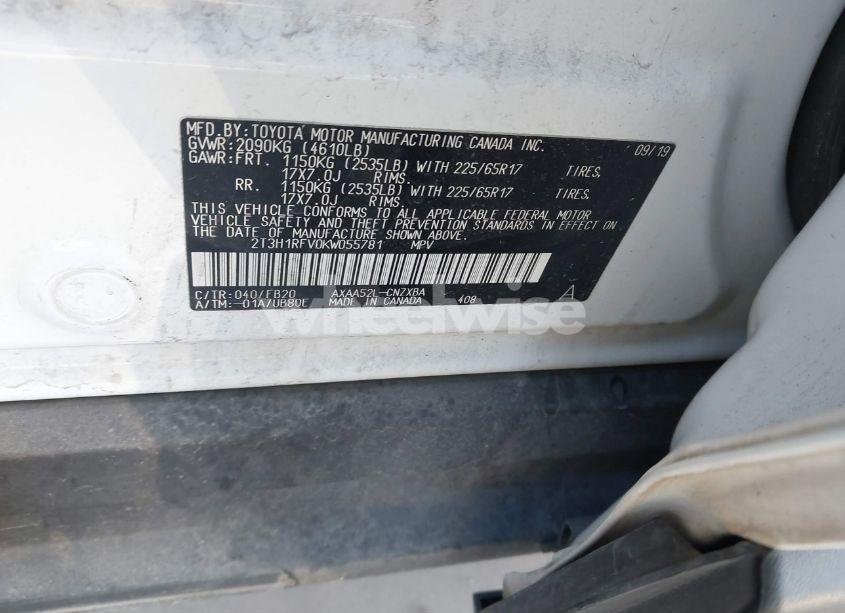 Photo 9 of 2019 Toyota Rav4 LE (VIN 2T3H1RFV0KW055781)