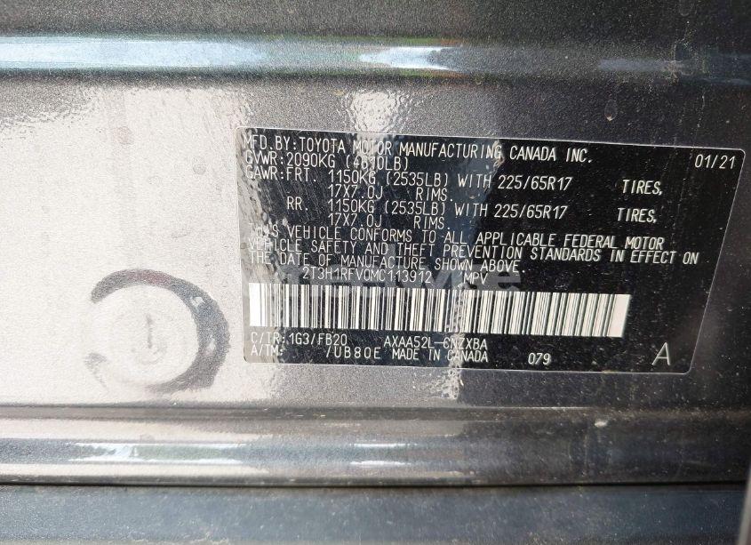 Photo 9 of 2021 Toyota Rav4 LE (VIN 2T3H1RFV0MC113912)