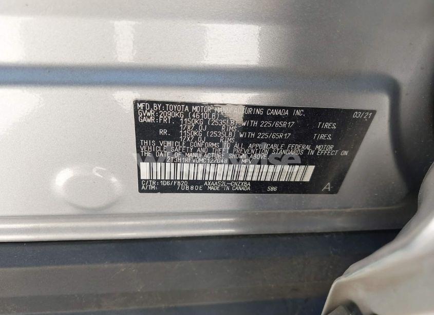 Photo 9 of 2021 Toyota Rav4 LE (VIN 2T3H1RFV0MC127048)