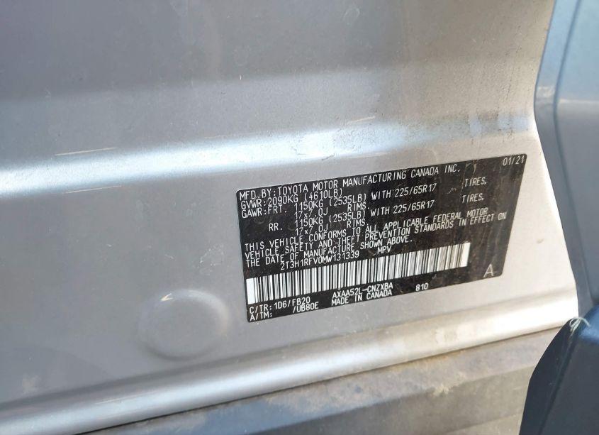 Photo 9 of 2021 Toyota Rav4 LE (VIN 2T3H1RFV0MW131339)