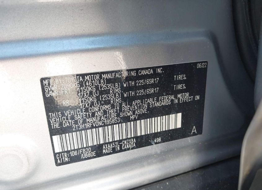 Photo 9 of 2022 Toyota Rav4 LE (VIN 2T3H1RFV0NC195853)