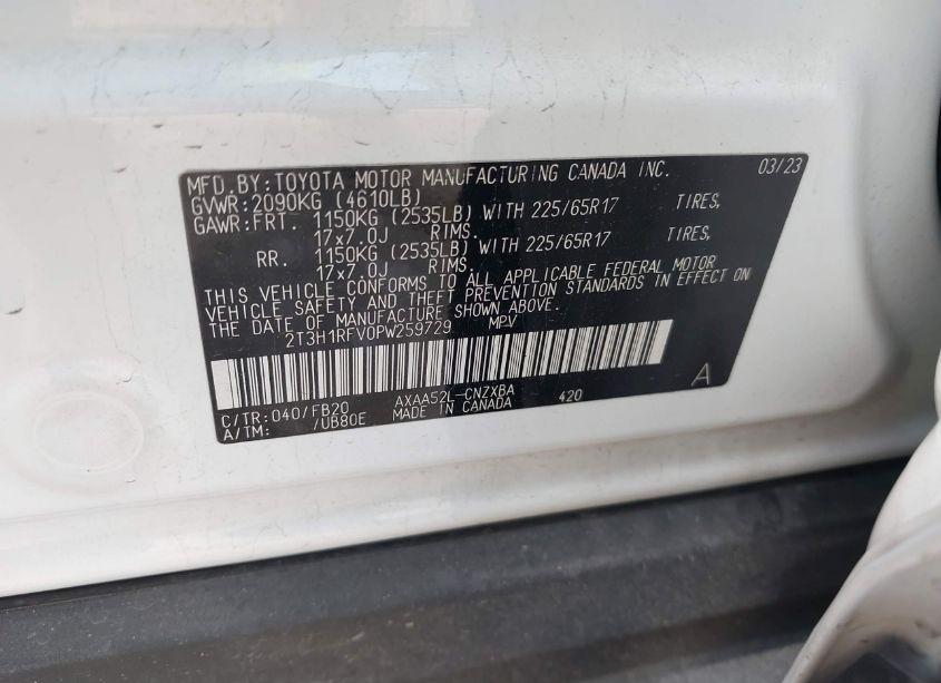 Photo 9 of 2023 Toyota Rav4 LE (VIN 2T3H1RFV0PW259729)