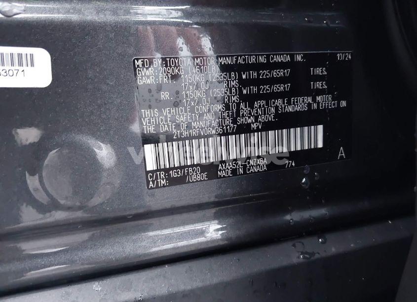 Photo 9 of 2024 Toyota Rav4 LE (VIN 2T3H1RFV0RW361177)