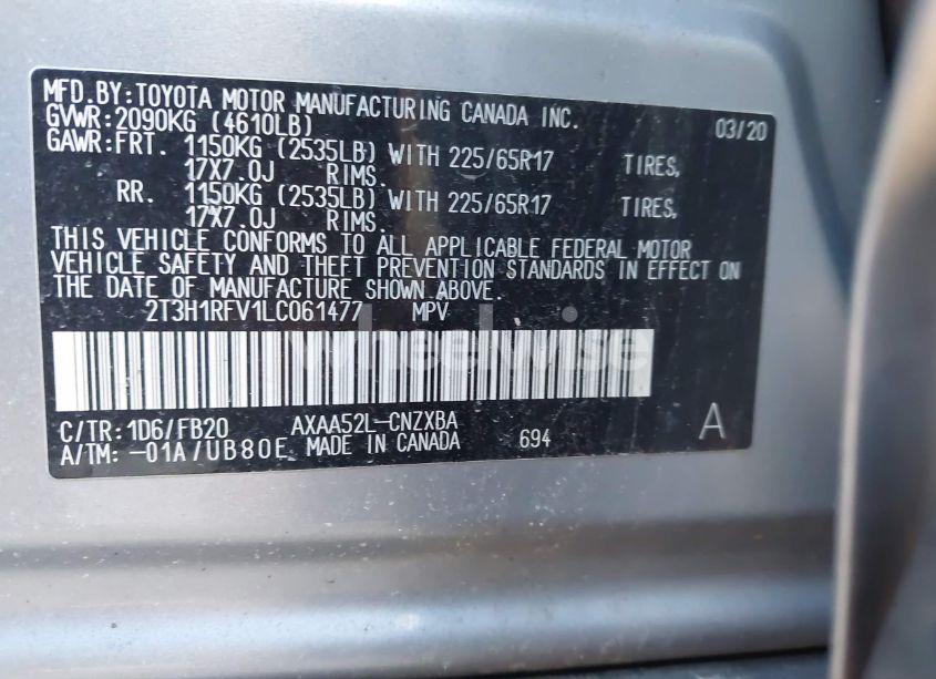Photo 9 of 2020 Toyota Rav4 LE (VIN 2T3H1RFV1LC061477)