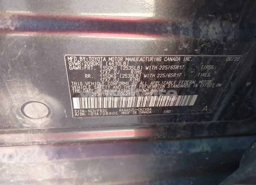 Photo 9 of 2020 Toyota Rav4 LE (VIN 2T3H1RFV1LC069112)