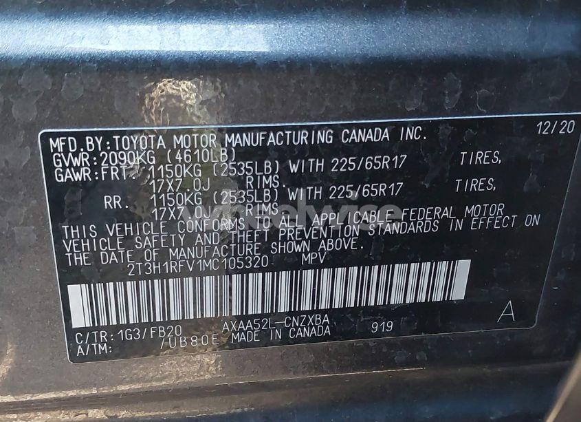 Photo 9 of 2021 Toyota Rav4 LE (VIN 2T3H1RFV1MC105320)