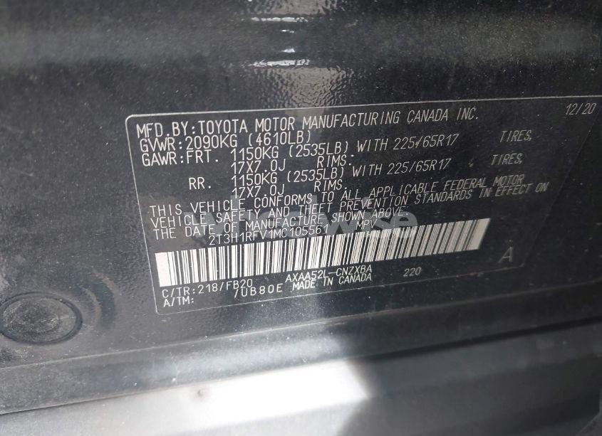 Photo 9 of 2021 Toyota Rav4 LE (VIN 2T3H1RFV1MC105561)