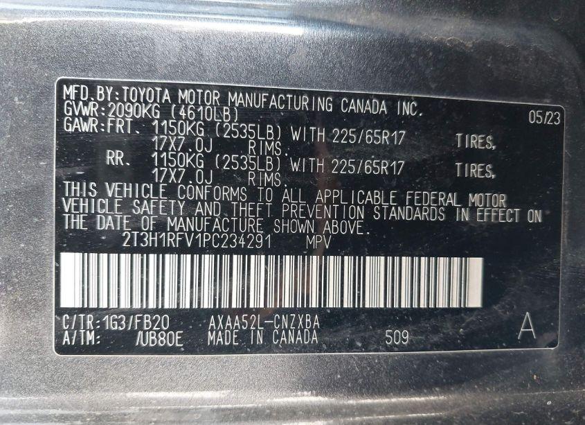 Photo 9 of 2023 Toyota Rav4 LE (VIN 2T3H1RFV1PC234291)