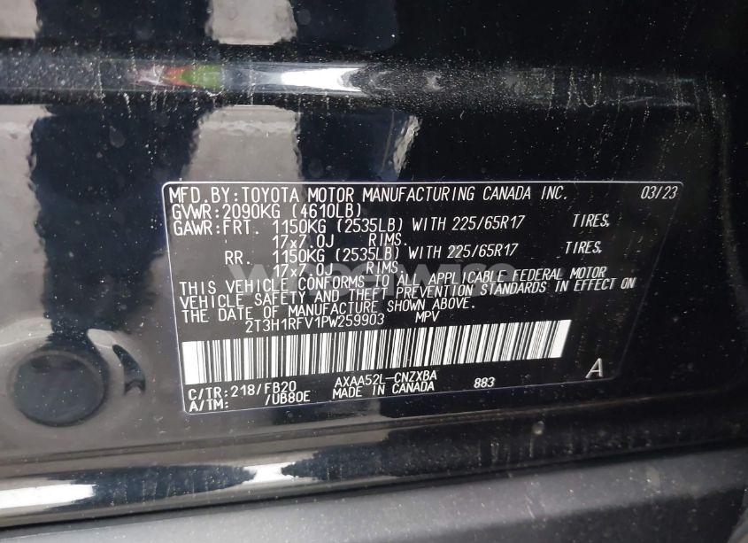 Photo 9 of 2023 Toyota Rav4 LE (VIN 2T3H1RFV1PW259903)