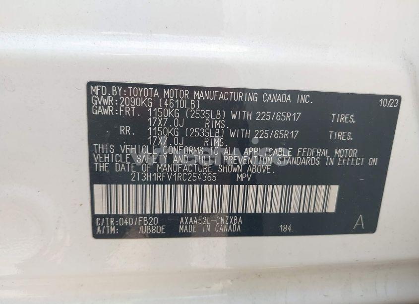 Photo 9 of 2024 Toyota Rav4 LE (VIN 2T3H1RFV1RC254365)