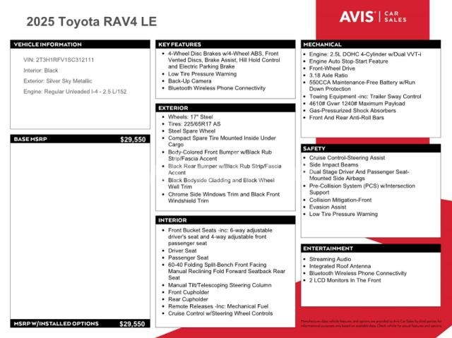Photo 3 of 2025 TOYOTA RAV4 LE (VIN 2T3H1RFV1SC312111)