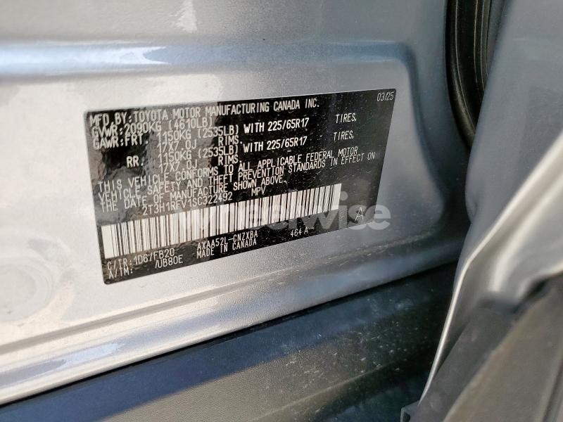 Photo 2 of 2025 TOYOTA RAV4 LE (VIN 2T3H1RFV1SC322492)