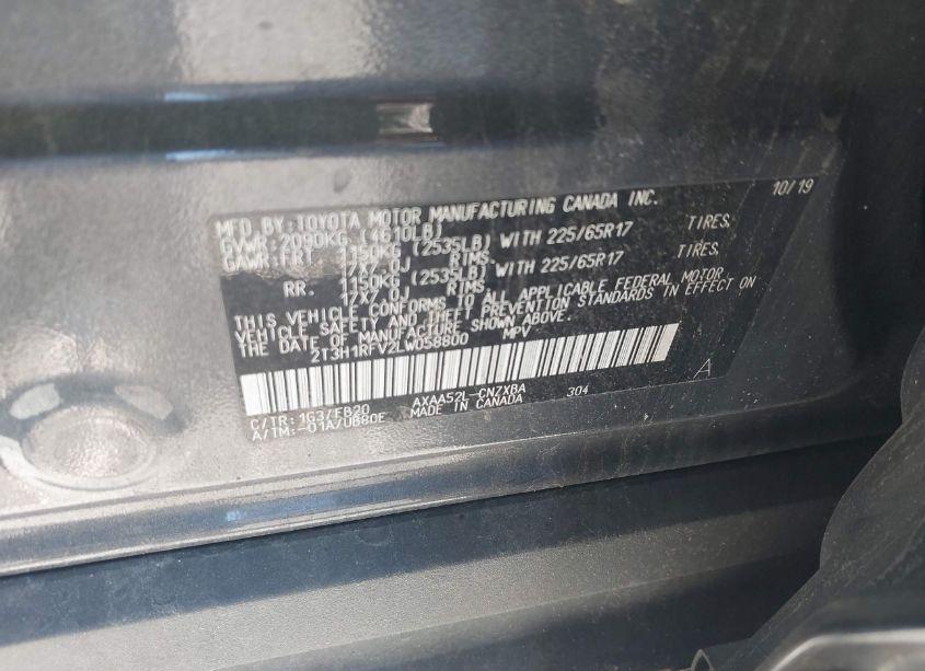 Photo 9 of 2020 Toyota Rav4 LE (VIN 2T3H1RFV2LW058800)