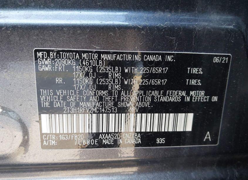 Photo 9 of 2021 Toyota Rav4 LE (VIN 2T3H1RFV2MC147513)