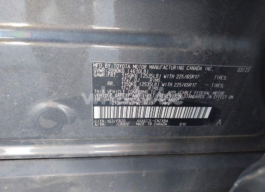 Photo 9 of 2023 Toyota Rav4 LE (VIN 2T3H1RFV2PW258680)