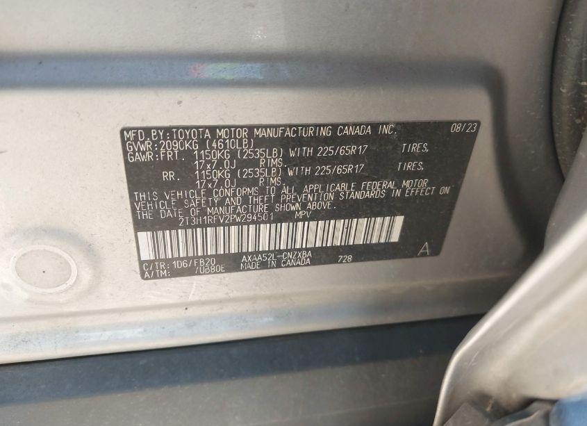 Photo 8 of 2023 Toyota Rav4 LE (VIN 2T3H1RFV2PW294501)