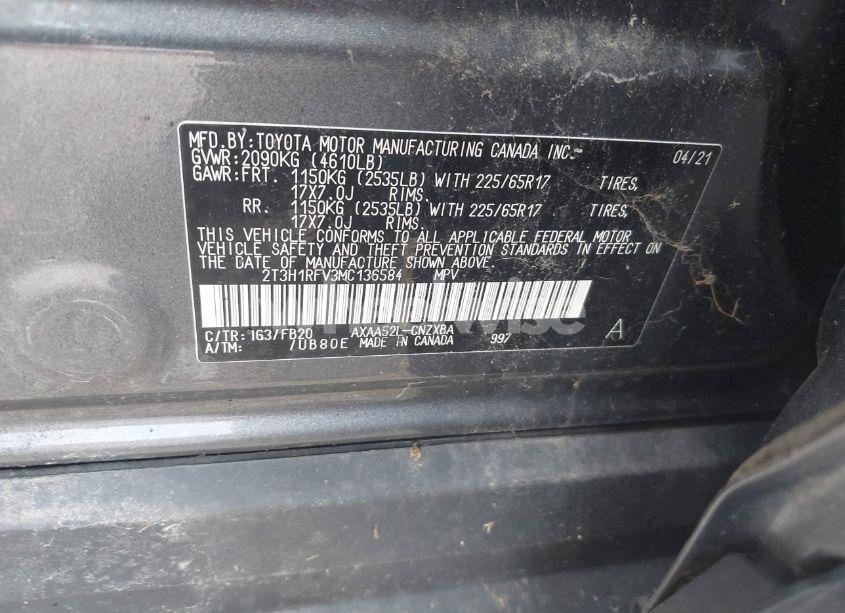 Photo 9 of 2021 Toyota Rav4 LE (VIN 2T3H1RFV3MC136584)