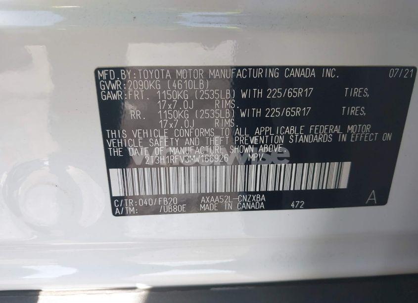 Photo 9 of 2021 Toyota Rav4 LE (VIN 2T3H1RFV3MW166926)