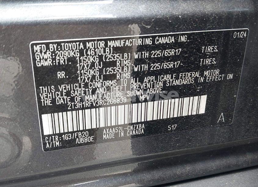 Photo 9 of 2024 Toyota Rav4 LE (VIN 2T3H1RFV3RC266839)