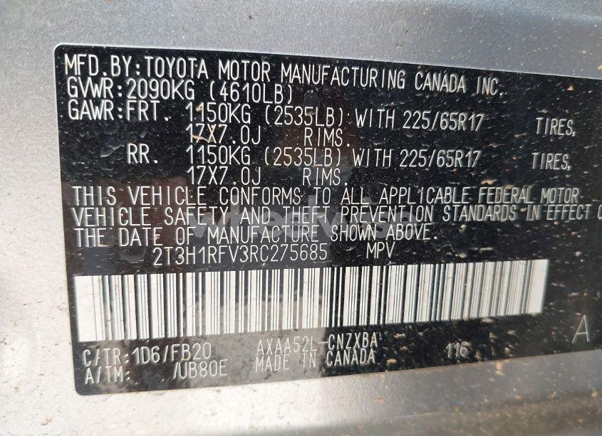 Photo 9 of 2024 Toyota Rav4 LE (VIN 2T3H1RFV3RC275685)